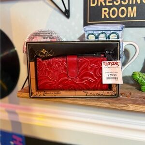 Patricia Nash Red Embossed Leather Wallet